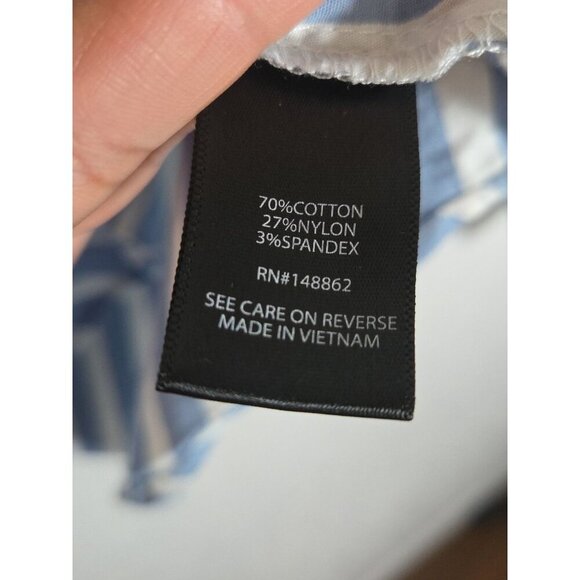 Torrid Women's Striped Button-Down Shirt Size 3 Blue & White Long Sleeve - Picture 3 of 6